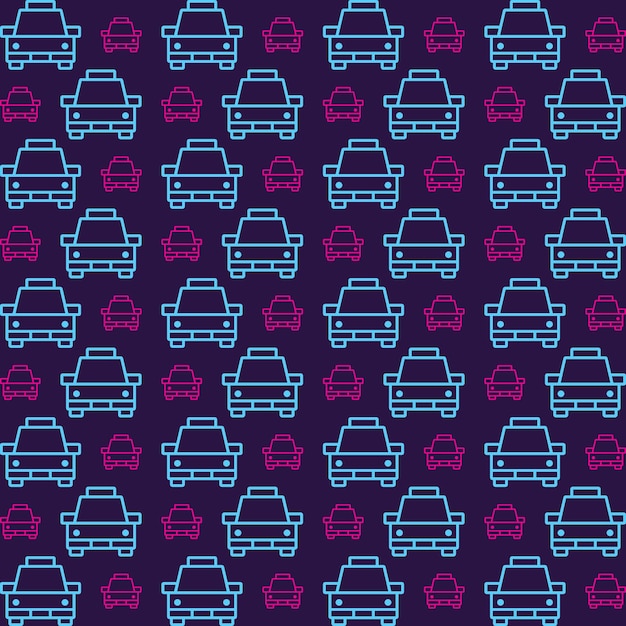 Vector car design colorful repeating elements seamless pattern vector illustration background