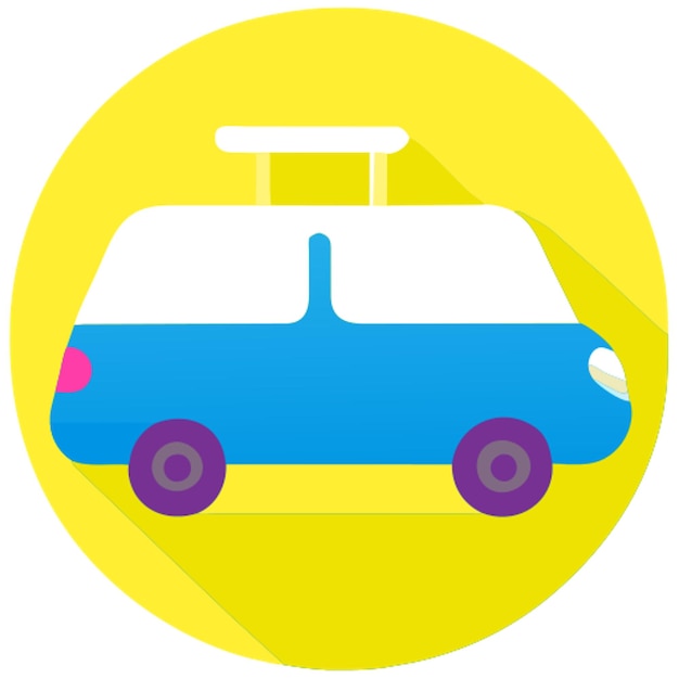 car design icon colored shapes