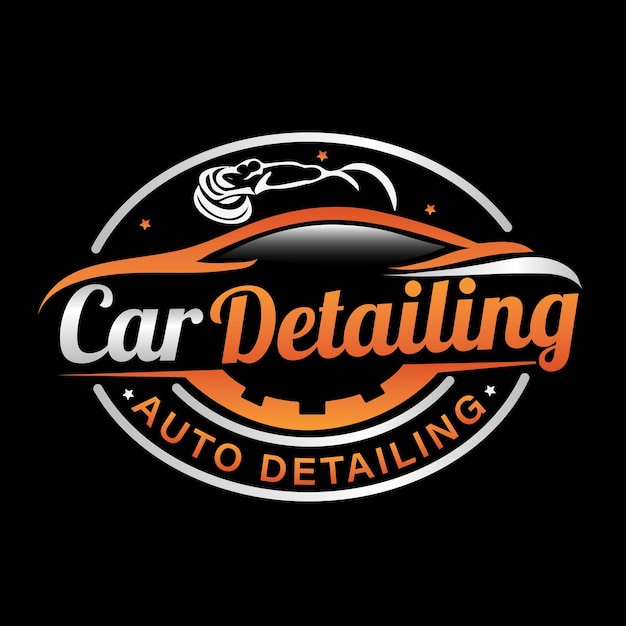 Vector car detailing auto detailing car dealership carwash logo design template