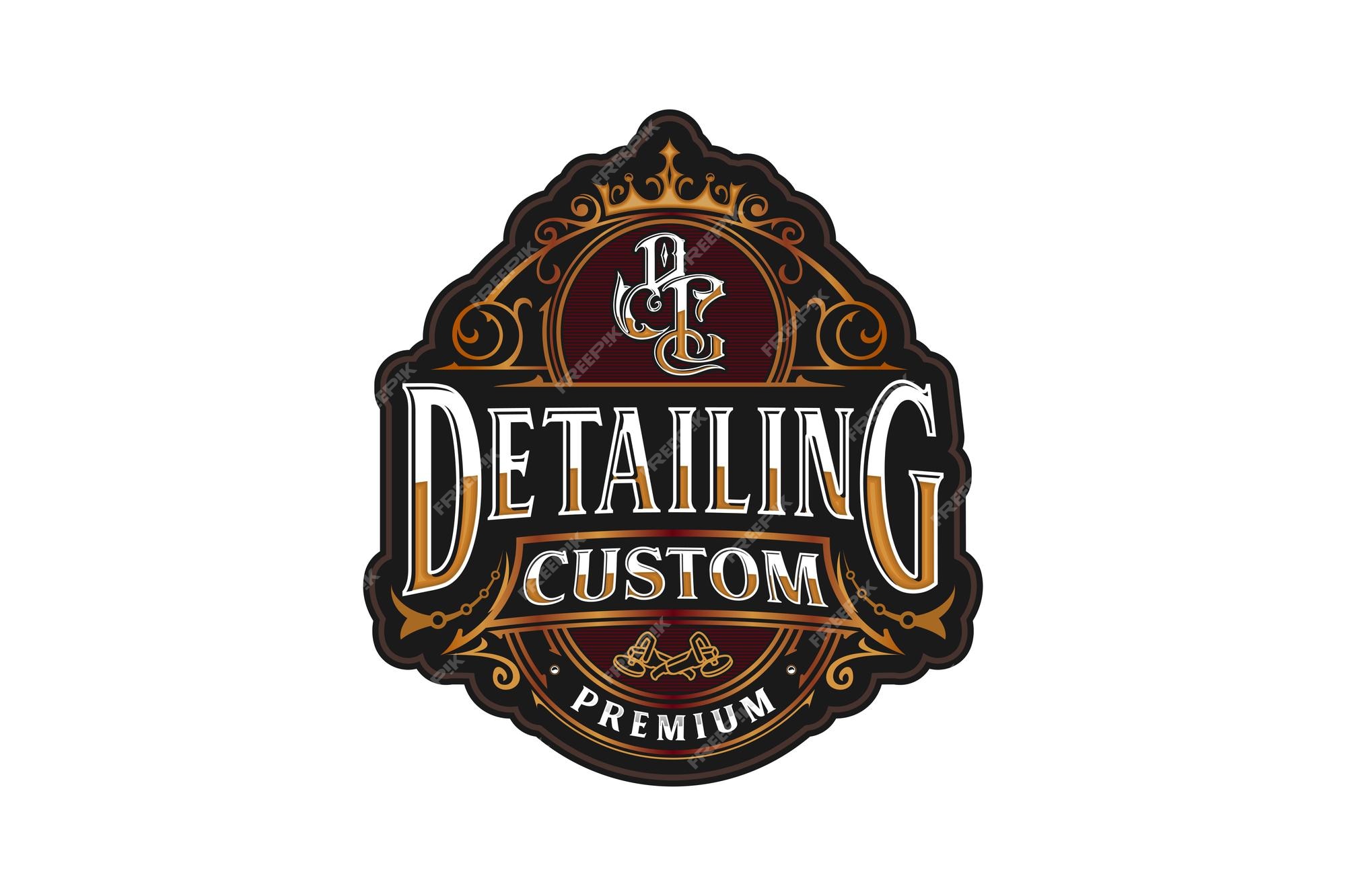 Premium Vector | Car detailing custom logo design retro badge ...