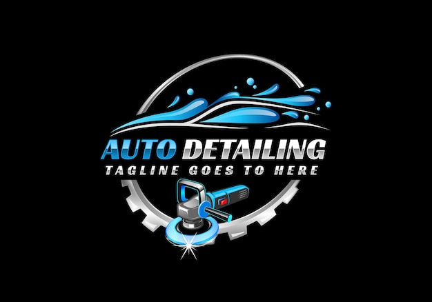 Vettore auto detailing logo auto detailing logo car polish logo servizio auto logo autolavaggio logo pulizia auto