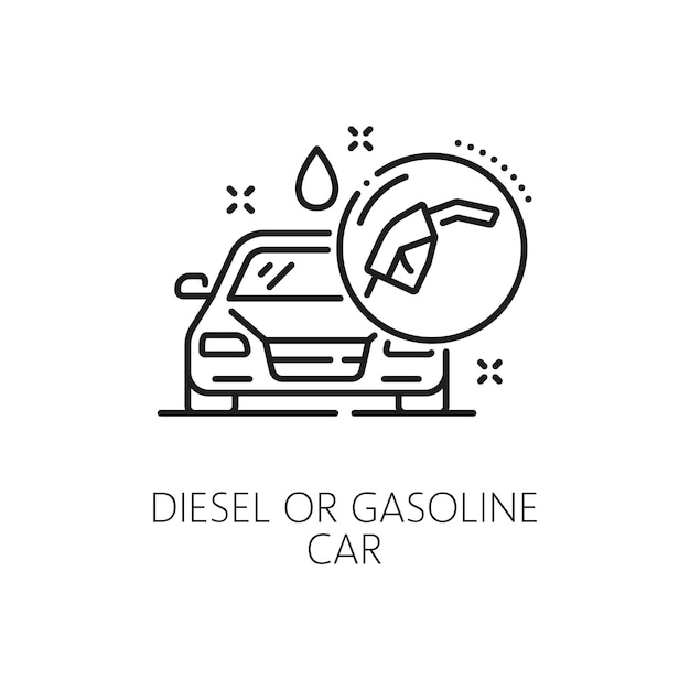 Car diesel or gasoline line icon auto dealership