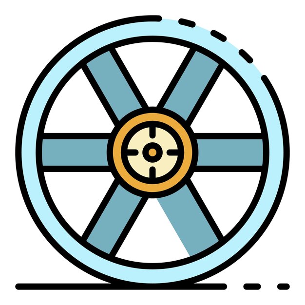 Car disc wheel icon Outline car disc wheel vector icon color flat isolated