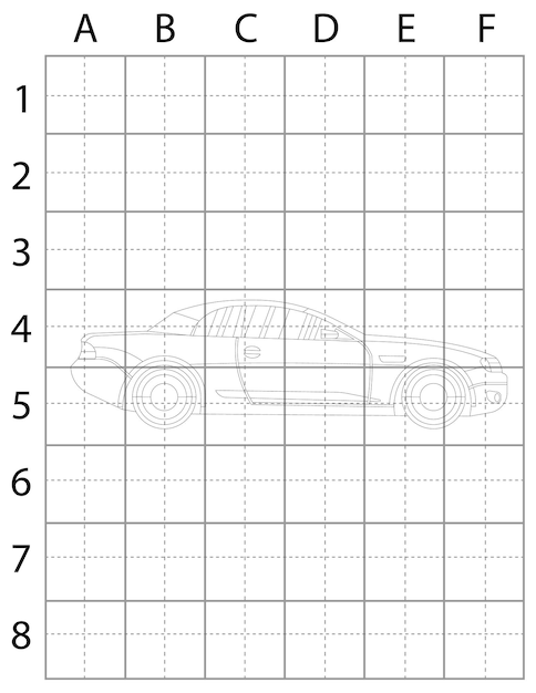 Pagina disegno auto, pagina disegno auto per libro, pagina disegno auto per bambini, auto in bianco e nero, auto vec