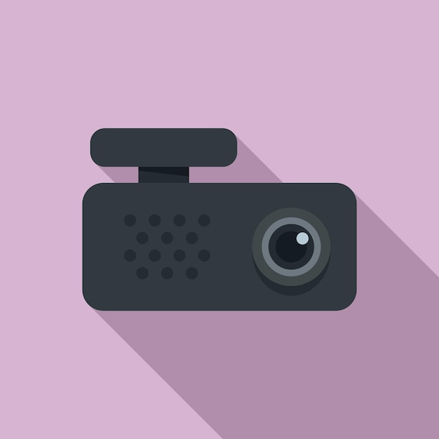 Vector car dvr recorder icon flat illustration of car dvr recorder vector icon for web design