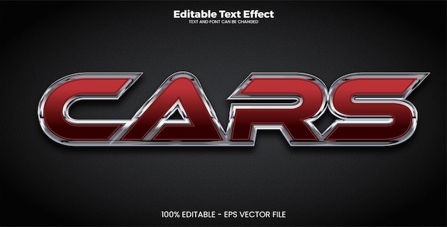 Car editable text effect in modern trend style