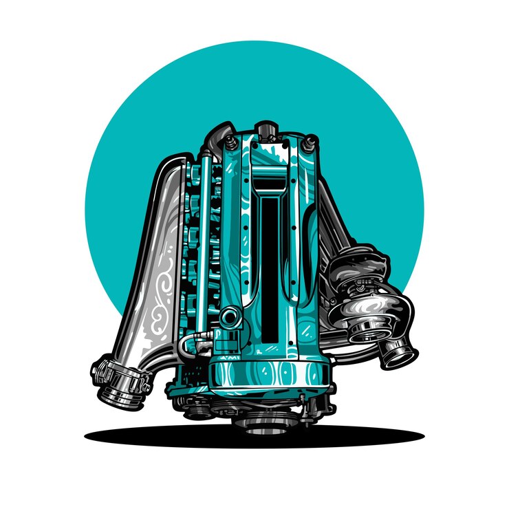 Vector car engine design vector stickers