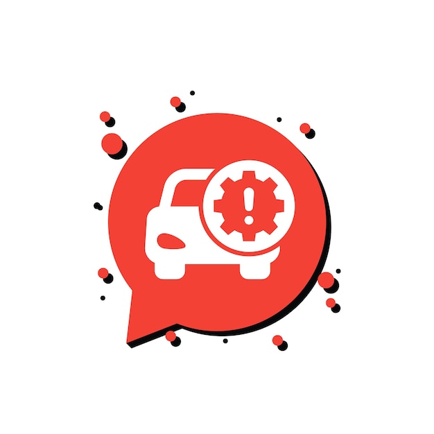 Car engine error icon vector