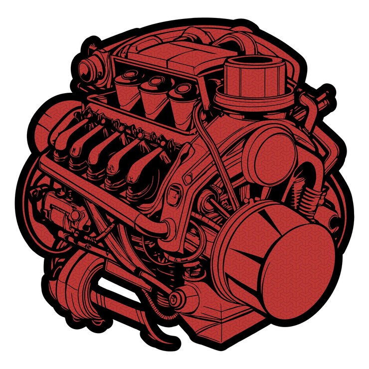 Vector car engine vector