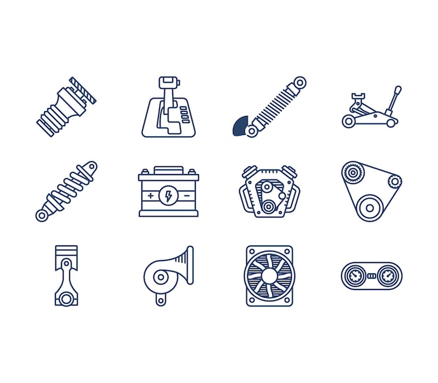 Car equipment vector icon