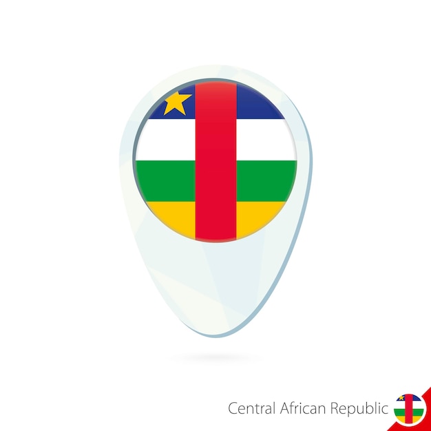 CAR flag location map pin icon on white background