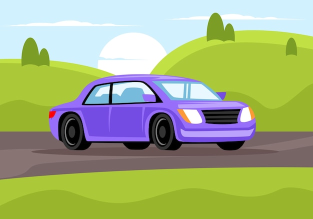 Автомобильная плоская иллюстрация