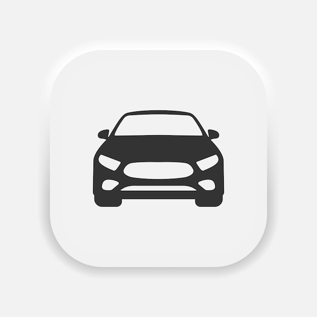 Vector car front view icon auto or vehicle symbol in neumorphism style vector eps 10