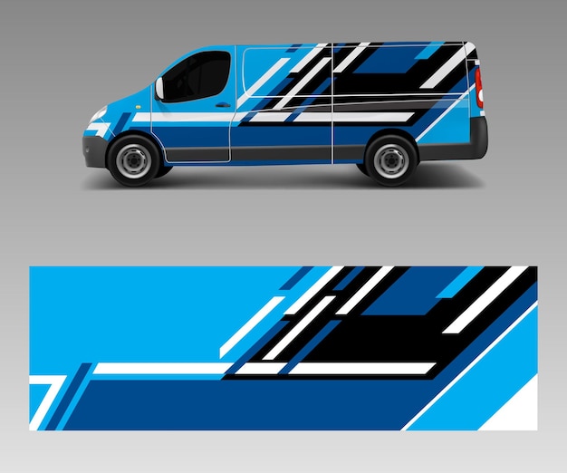 자동차 그래픽 추상 스트라이프 디자인 트럭 및 차량 밴 그래픽 비닐 랩에 대 한 벡터 추상 라인 디자인 개념