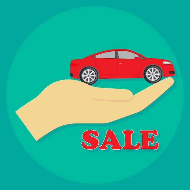 car in hand isolated on background Vector illustration Eps 10
