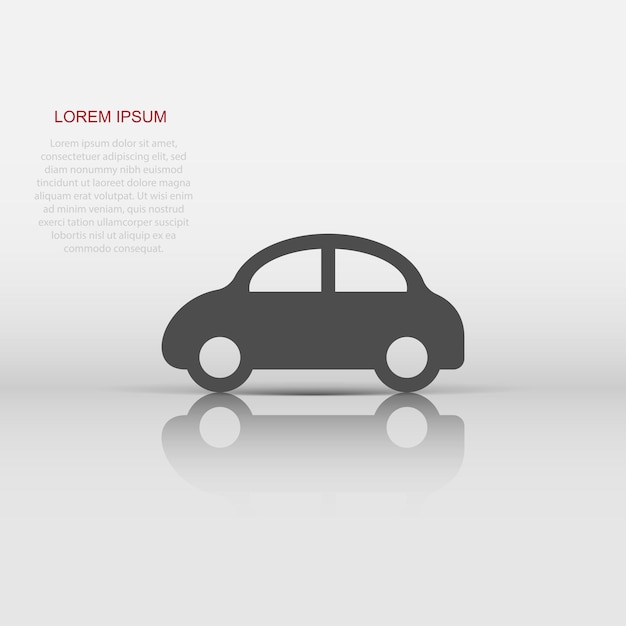 Car icon in flat style Automobile vehicle vector illustration on white isolated background Sedan business concept