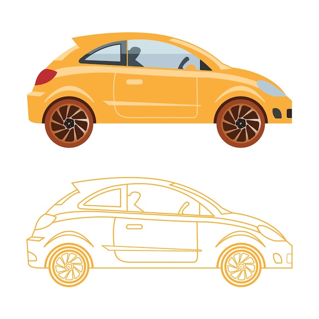 Vector car icon flat vector illustration car silhouette