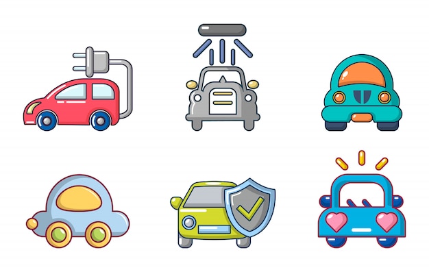 Car icon set. Cartoon set of car vector icons set isolated