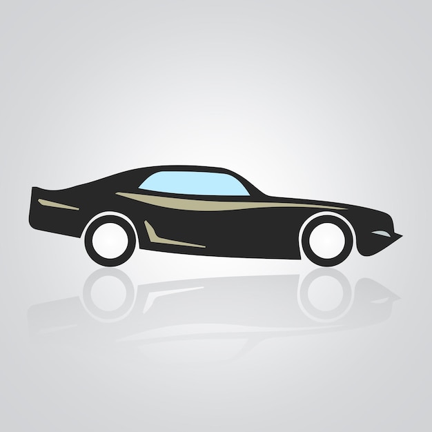 Vector car icons vintage cars unique icons and a car logo with a silver background vector illustration