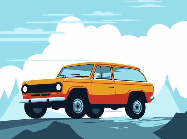 car illustration in illustrator