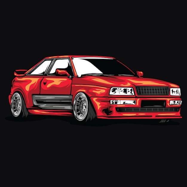 car illustration on solid color 003