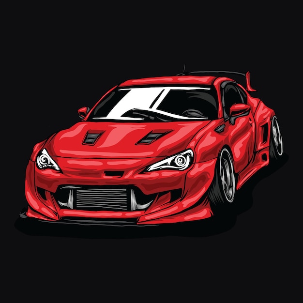 Vector car illustration on solid color 005