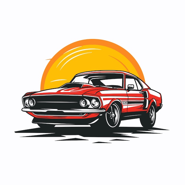 car illustration tshirt design