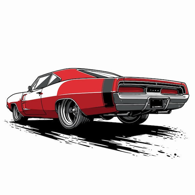 car illustration tshirt design