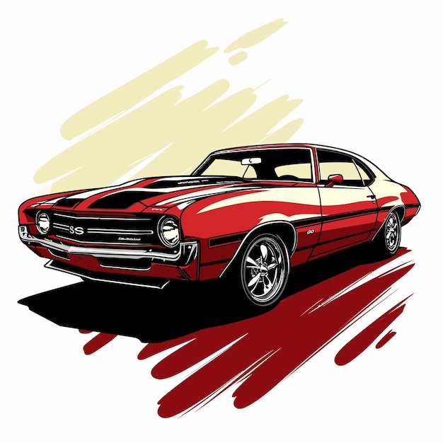 Vector car illustration tshirt design