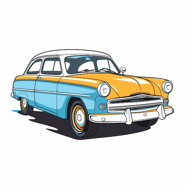 ポップアートスタイルの車のイラスト