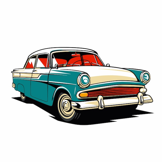 ポップアートスタイルの車のイラスト