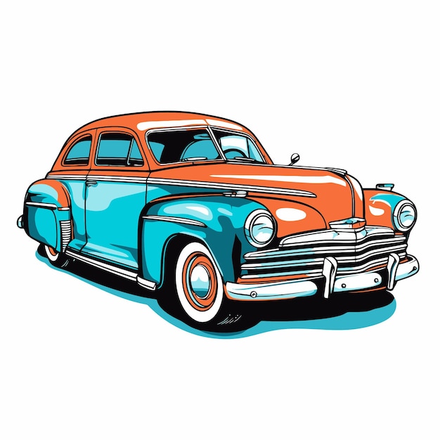 ポップアートスタイルの車のイラスト
