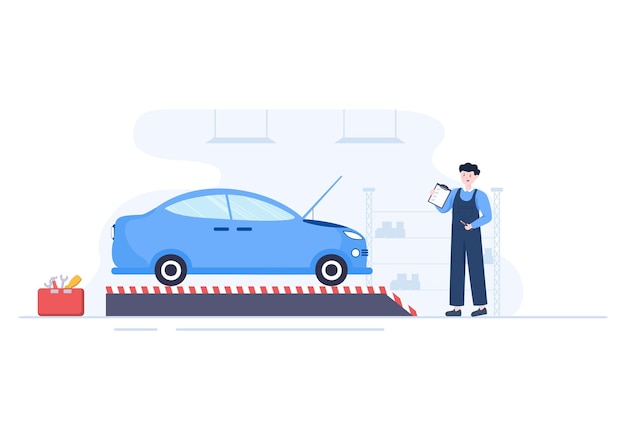 Car Inspection Transport Illustration