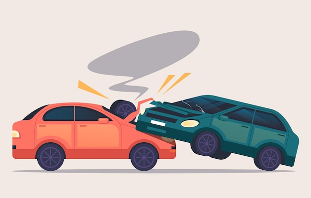 Car insurance accident road crash design element vector illustration concept