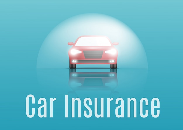 Car insurance concept. Banner with text