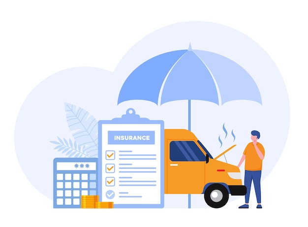 Vettore la protezione del concetto di assicurazione auto protegge il banner vettoriale piatto per la sicurezza degli incidenti di assicurazione dei beni per il sito web della pagina di destinazione
