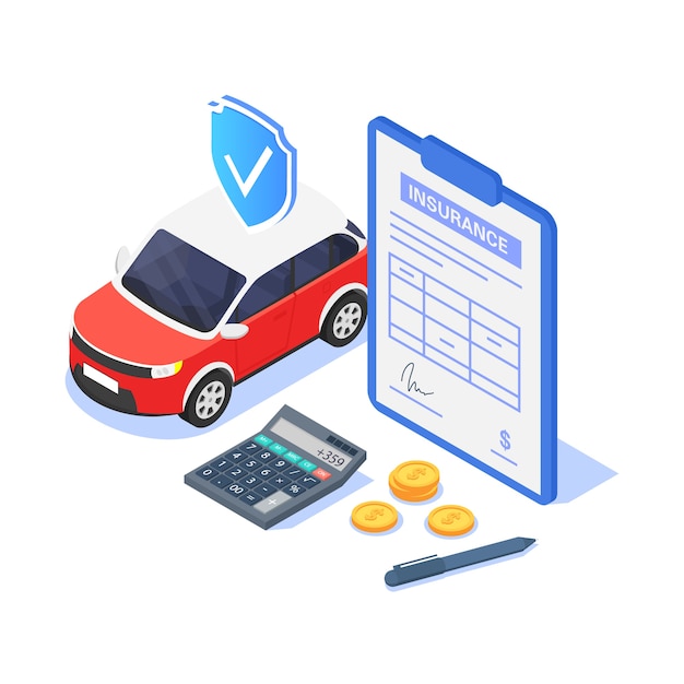 Vector car insurance concept.