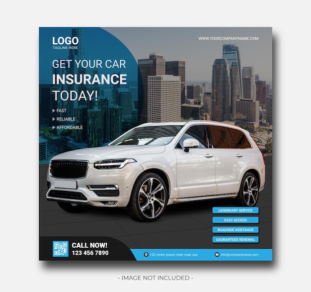 Vector car insurance flyer template