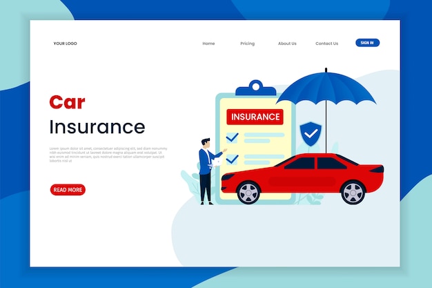 Car insurance landing page template