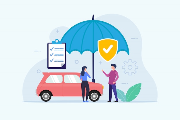 Vector car insurance   with umbrella protection