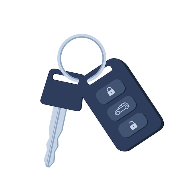 Car key Charm of the alarm system Vector illustration in flat style