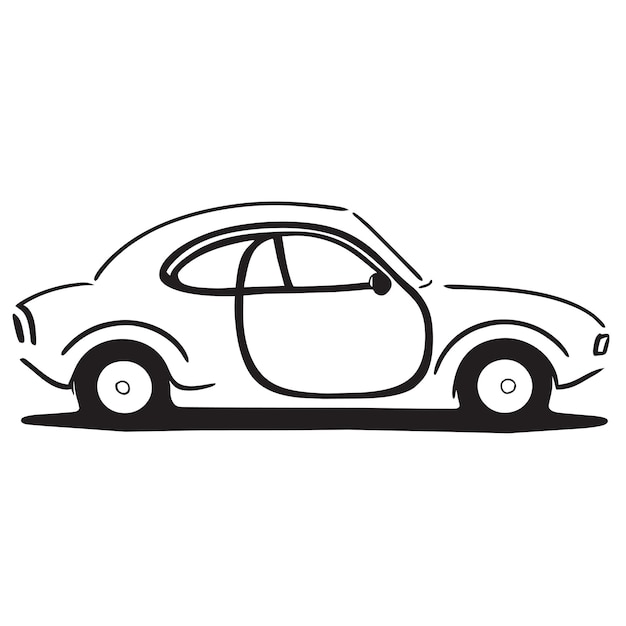 Vettore car line art empty printable design hand drawn flat stylish cartoon sticker icon concept isolated