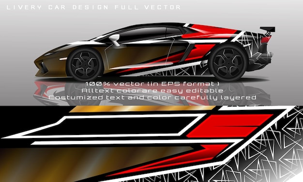 Графический вектор ливреи автомобиля. абстрактный дизайн фона в стиле гранж для виниловой пленки и брендинга автомобилей