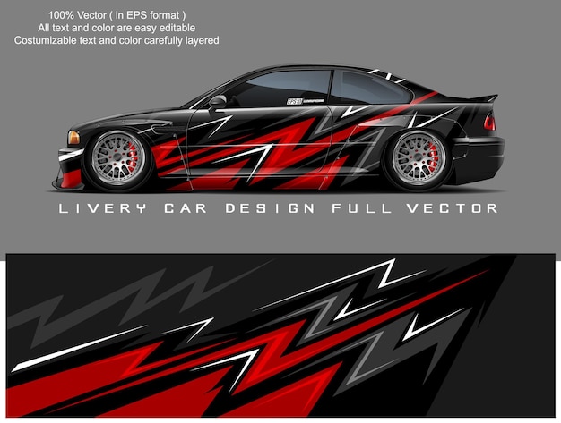 ベクトル 車のリベリーグラフィックベクトル抽象的なグランジの背景デザイン 車のビニールラップと車のブランド