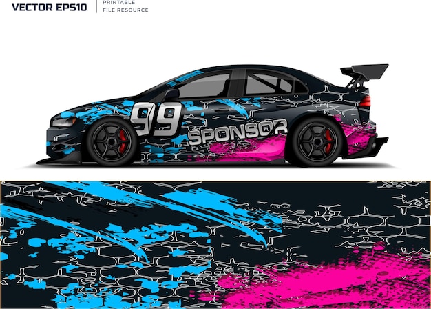 car livery graphic vector abstract grunge background design for vehicle vinyl wrap and car branding