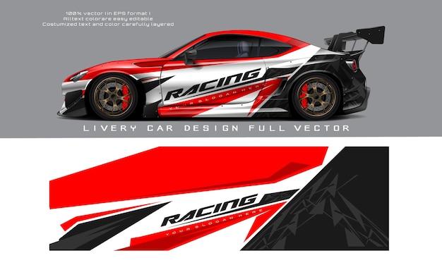 Vector car livery graphic vector. abstract grunge background design for vehicle vinyl wrap and car branding