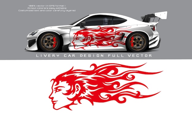 car livery graphic vector. abstract grunge background design for vehicle vinyl wrap and car branding