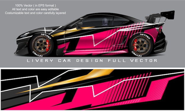 Car livery graphic vector. abstract grunge background design for vehicle vinyl wrap and car branding