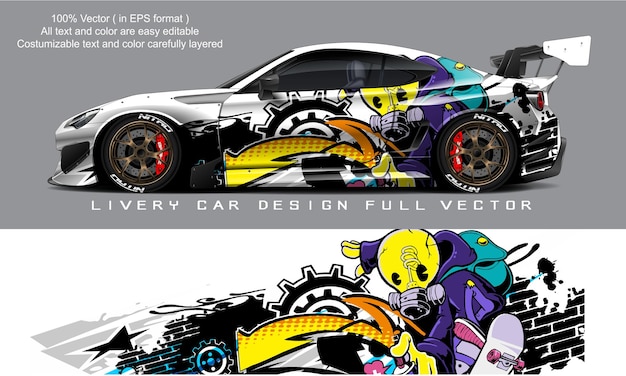 car livery graphic vector. abstract grunge background design for vehicle vinyl wrap and car branding