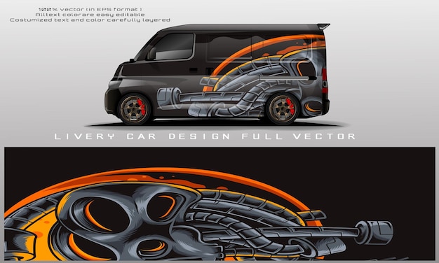 car livery graphic vector. abstract grunge background design for vehicle vinyl wrap and car branding